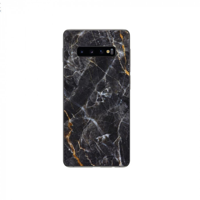 Set Doua Folii Skin Acoperire 360 Compatibile cu Samsung Galaxy S10 Plus Wraps Skin Printing Marble Black