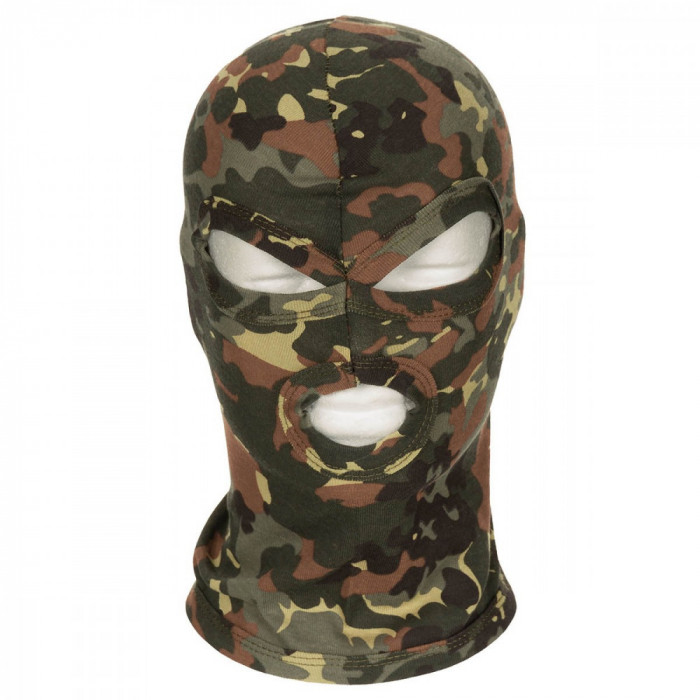 Cagula Subtire si Elastica, Bumbac, Adult Balaclava &quot;3 gauri&quot; BWCamo MFH 10901V