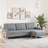 VidaXL Canapea cu 3 locuri și taburet, gri deschis, 210 cm, textil 3278249