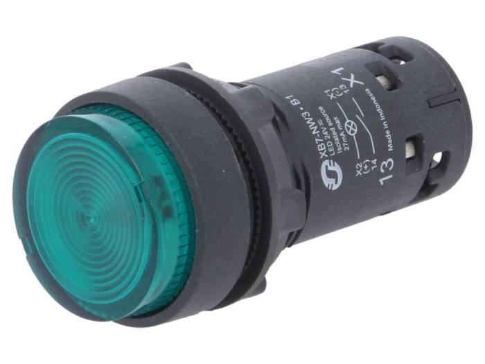 Comutator apăsare verde 22mm NO