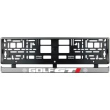 Set 2 bucati, suport numar inmatriculare argintiu Golf GTI