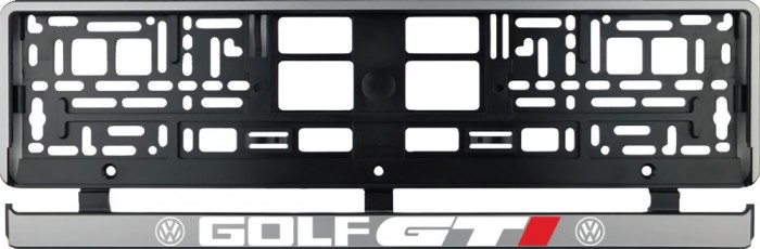 Set 2 bucati, suport numar inmatriculare argintiu Golf GTI