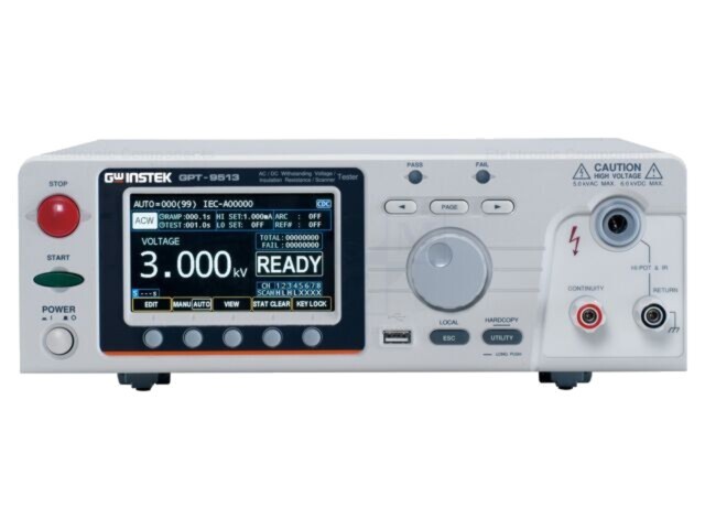 Tester de siguranţă GW INSTEK GPT-9500, 0,1M&Omega;&divide;2G&Omega;, 10G&Omega; True RMS AC
