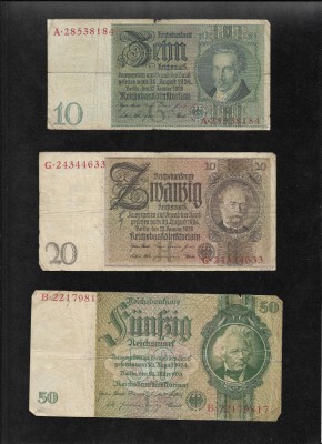 Set Germania 10 + 20 + 50 marci mark foto
