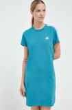 Cumpara ieftin Adidas rochie culoarea turcoaz, mini, mulata