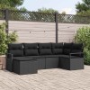 VidaXL Set de canapele pentru grădină 6 pcs Negru Rattan poli 3346453