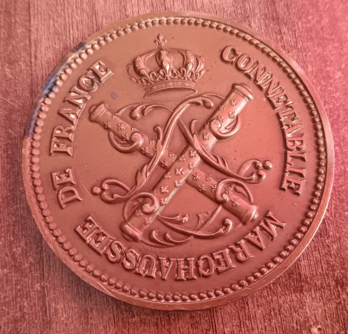 QW19 20 - Medalie - tematica militara - Curtea martiala a Frantei - Non sine numine - Conntablie marechaussee de France