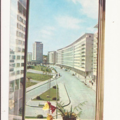 Carte Postala veche - Bucuresti, Piata Palatului , Circulata 1962