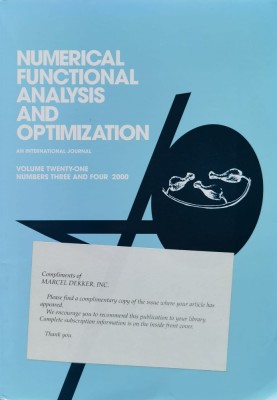 Numerical functional analysis and optimization. Volume 21, Nr. 3, 4 foto