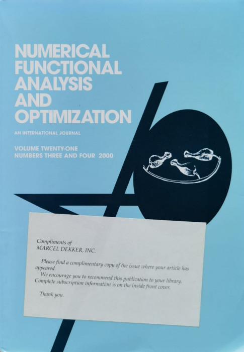 Numerical functional analysis and optimization. Volume 21, Nr. 3, 4