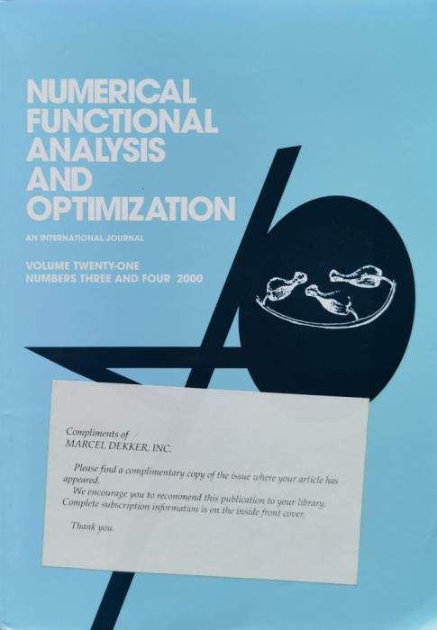 Numerical functional analysis and optimization. Volume 21, Nr. 3, 4 - 2000 (XX24)
