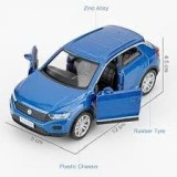 Macheta Volkswagen T-Roc albastra 1:32 replica metal cu usi deschise si mecanism pull back fara cutie