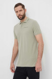 Peak Performance polo de bumbac culoarea verde, neted