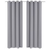 Draperii opace cu inele metalice, 2 buc., gri, 135 x 245 cm 130375