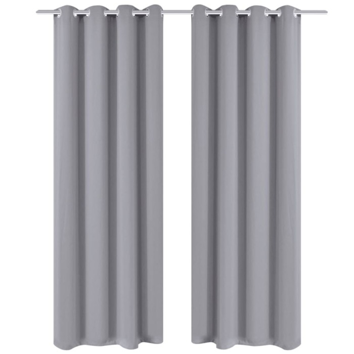 Draperii opace cu inele metalice, 2 buc., gri, 135 x 245 cm 130375