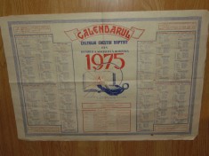 CALENDARUL CULTULUI CRESTIN BAPTIST DIN R.S.R ANUL 1975 foto