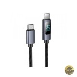 Cablu Date si Incarcare USB-C - USB-C HOCO Display X112 60W 1m Negru