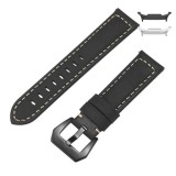 Curea piele naturala compatibila Samsung Galaxy Watch8 44mm, Negru Mat