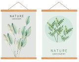 Șină magnetică din lemn pentru afișe, pentru imprimeuri 50x70/50x75/50x100 &ndash; Teak 50cm (set de 2)