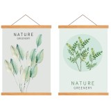 Șină magnetică din lemn pentru afișe, pentru imprimeuri 50x70/50x75/50x100 &ndash; Teak 50cm (set de 2)