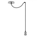 Cablu Pendul de Tavan, Model Inox, șiret Negru, Lungime 1.5m