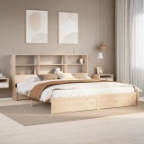 VidaXL Pat cu bibliotecă fără saltea, 180x200 cm, lemn masiv de pin