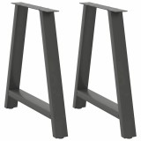 VidaXL Picioare de masă &icirc;n formă de A, 2 buc., antracit, 70x(72-73) cm, oțel