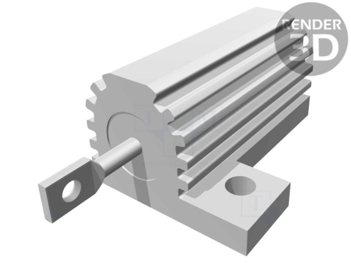 Rezistor Bobinat cu Radiator 220&Omega; 25W