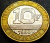 Moneda bimetal 10 FRANCI - FRANTA, anul 1990 *cod 2633, Europa