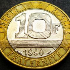 Moneda bimetal 10 FRANCI - FRANTA, anul 1990 *cod 2633