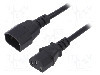 Cablu alimentare AC, 1.8m, 3 fire, culoare negru, IEC C13 mama, IEC C14 tata, AKYGA - AK-PC-03A