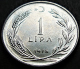 Moneda 1 LIRA - TURCIA, anul 1975 *cod 2620 = UNC