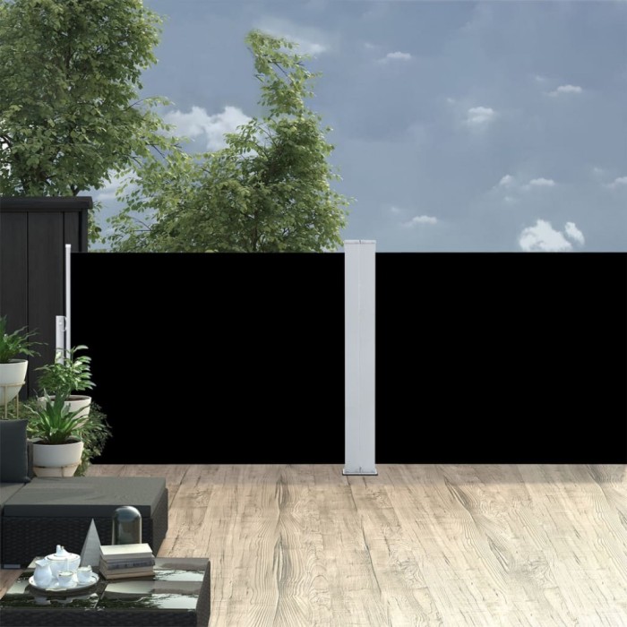 vidaXL Copertină laterală retractabilă, negru, 120 x 1000 cm 48478