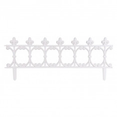 Gard de gradina decorativ, Strend Pro, plastic, alb, set 4 buc, 87x34 cm