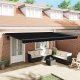 vidaXL Copertină Manual Negru 500 &times; 300 cm țesătură