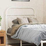 VidaXL Tăblie de pat metalică, alb, 90 cm