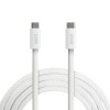 Cablu de alimentare si date Type-C / Type-C, 1 m, 5A, 240W, alb, cu &icirc;nvelis textil Best CarHome
