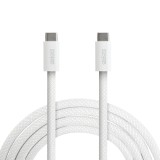Cablu de alimentare si date Type-C / Type-C, 1 m, 5A, 240W, alb, cu &icirc;nvelis textil Best CarHome