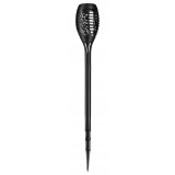 Lampa solara de gradina, tip torta, cu efect de flacara, lumina calda, rezistnta la apa si intemperii, din ABS, negru