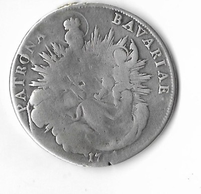 Moneda 1 thaler 1761 - Bavaria, fost prins in salba, 28,06 g argint 0,833, 40 mm foto