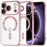 Cumpara ieftin Husa MagSafe pentru Apple iPhone 18 Pro / 17 Pro, Techsuit, Luxury Crystal, Roz