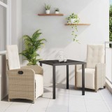 vidaXL Set de masă pentru grădină 3 pcs Bej poliratan 3380330