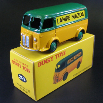 Macheta Fourgon Tole Peugeot D.3.A.LAMPE MAZDA - Dinky Toys foto