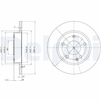 DELPHI BG3394 Disc frana foto
