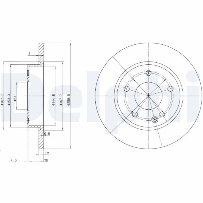 DELPHI BG3394 Disc frana
