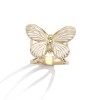 Inel esarfa fluture cu email alb