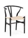 Set 2 scaune negru natur Artemia 50x49.5x77 cm
