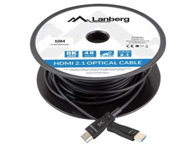 Cablu HDMI 2.1 LANBERG 10m Negru PVC CA-HDMI-30FB-0100-BK foto