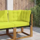 vidaXL Perna pentru canapea de exterior 3 pcs Verde Poliester 900800