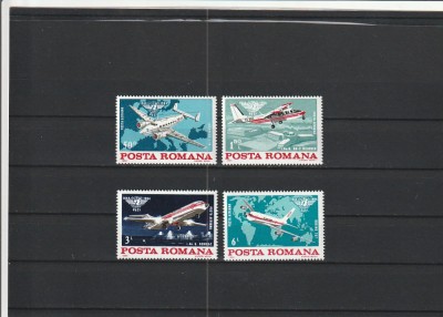 ROMANIA 1984 LP 1108 A 40-A ANIVERSARE A AVIATIEI CIVILE INTERNATION. SERIE MNH foto